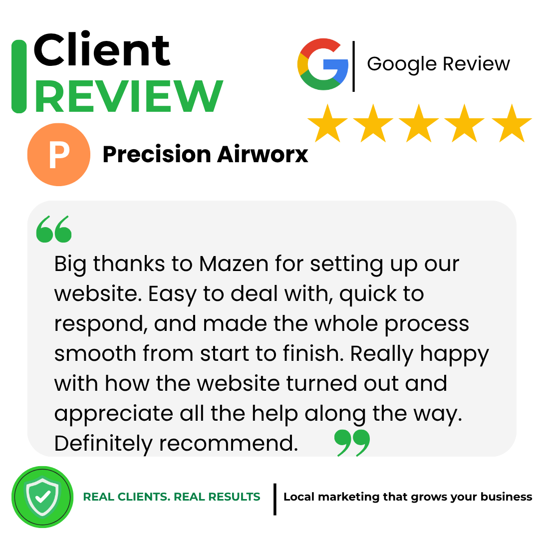 Google review from Precision AirWorx about Jump Gro Marketing