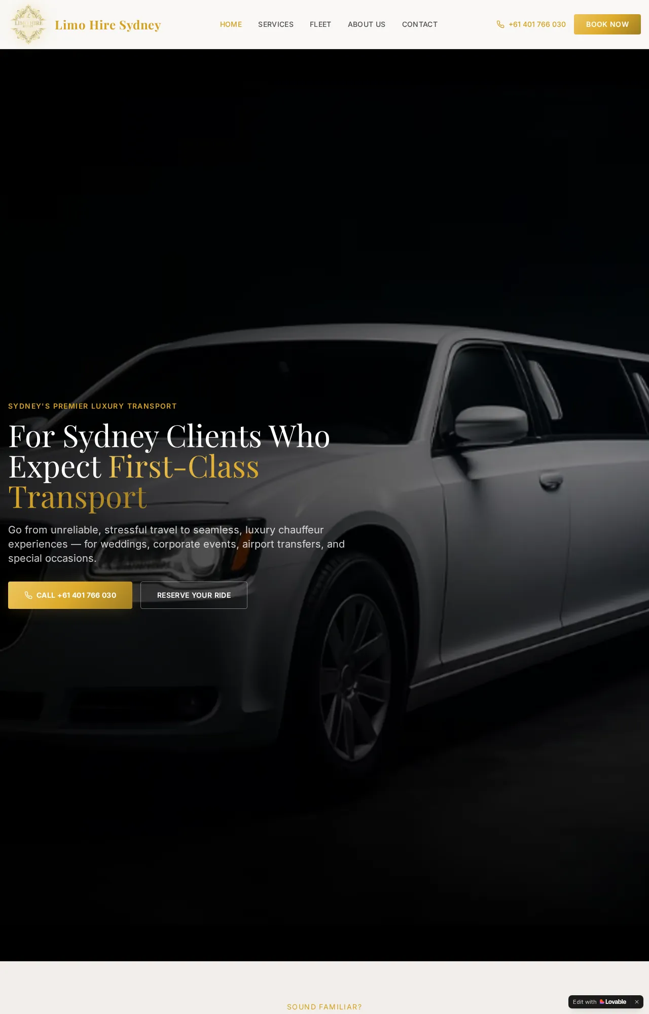 Sydney Luxury Transport website