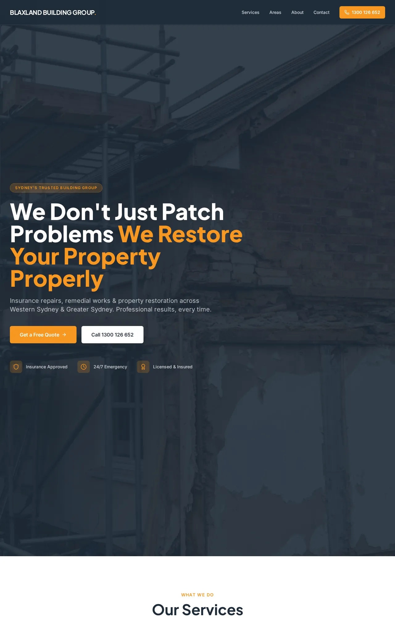Blaxland Building Group website