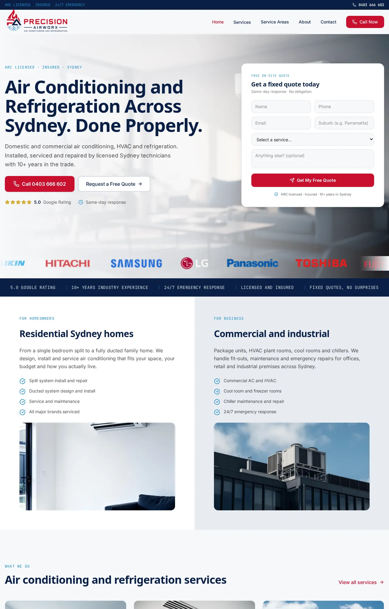 Precision Airworx website