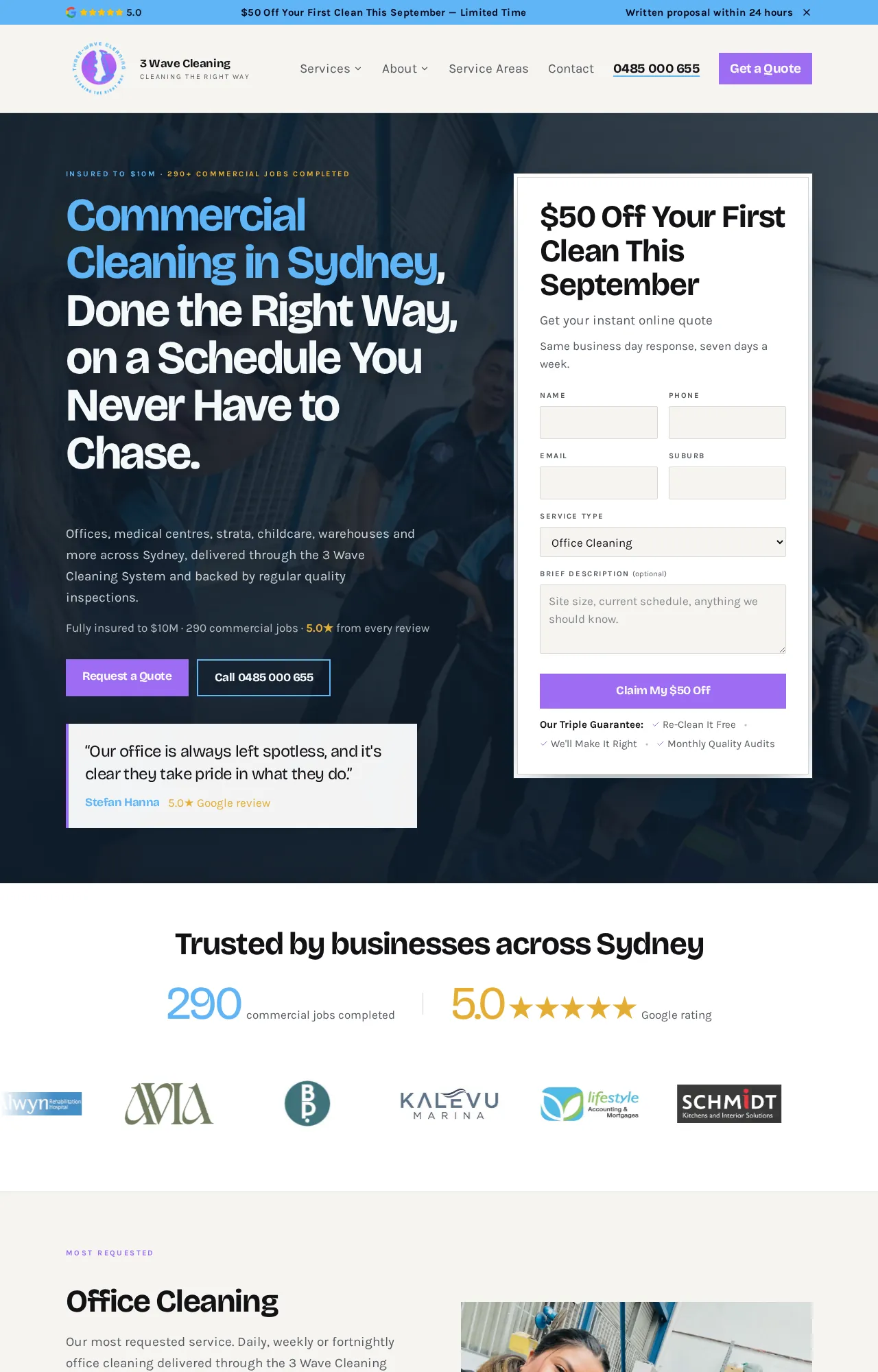 3 Wave Cleaning website