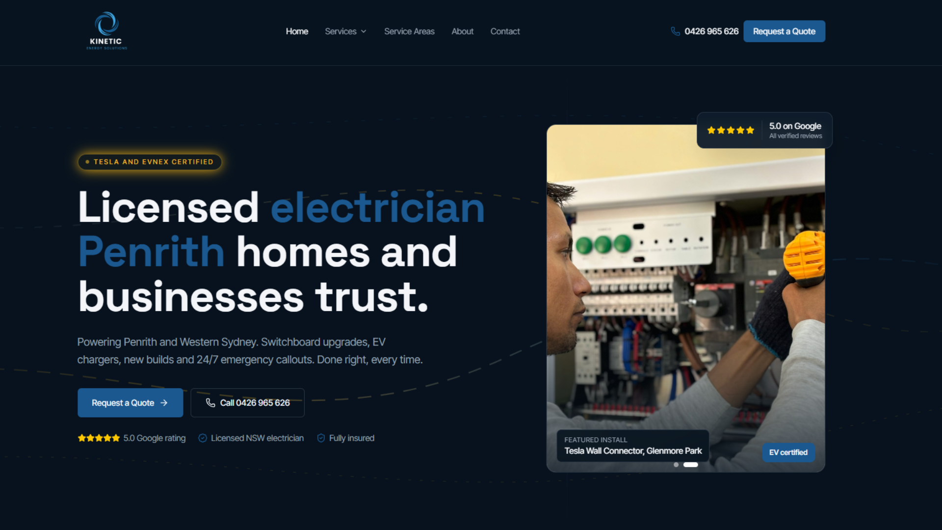 Kinetic Energy Solutions website screenshot