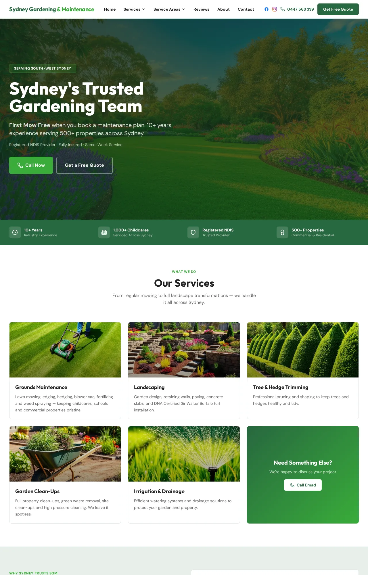 Sydney Gardening and Maintenance website